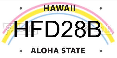 HFD28B Hawaii License Plate