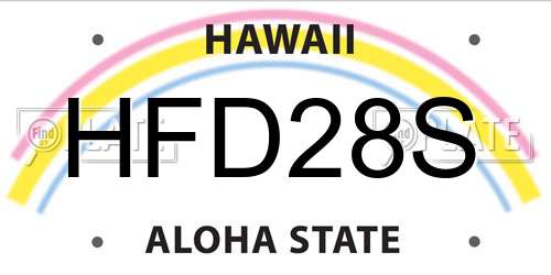 HFD28S Hawaii License Plate