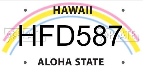 HFD587 Hawaii License Plate