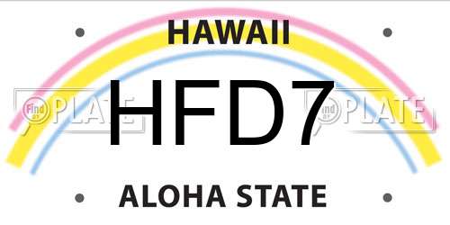 HFD7 Hawaii License Plate