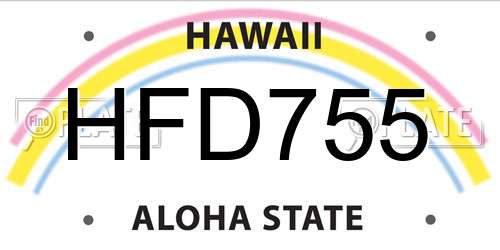 HFD755 Hawaii License Plate