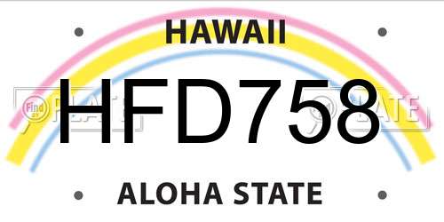 HFD758 Hawaii License Plate