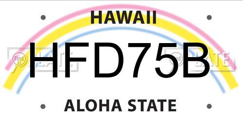 HFD75B Hawaii License Plate