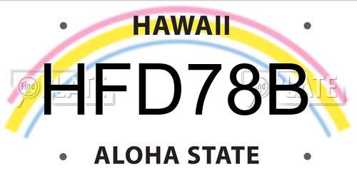 HFD78B Hawaii License Plate