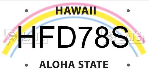 HFD78S Hawaii License Plate