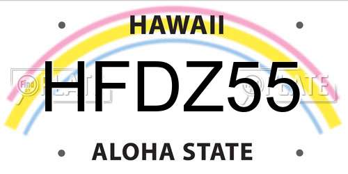 HFDZ55 Hawaii License Plate