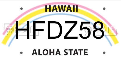 HFDZ58 Hawaii License Plate