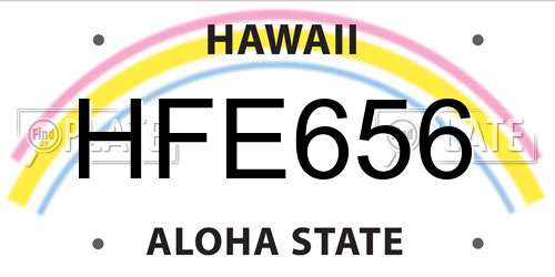 HFE656 Hawaii License Plate