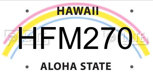 HFM270 Hawaii License Plate