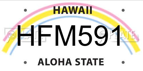 HFM591 Hawaii License Plate