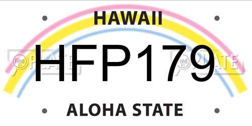 HFP179 Hawaii License Plate