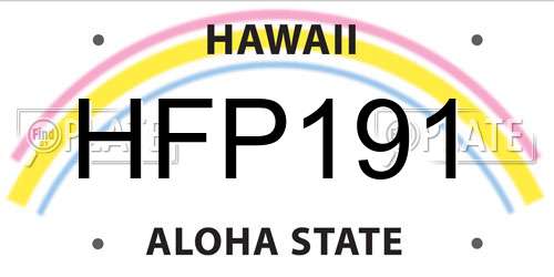 HFP191 Hawaii License Plate