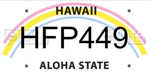 HFP449 Hawaii License Plate