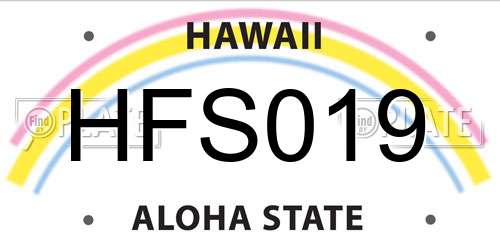 HFS019 Hawaii License Plate