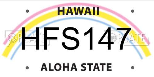 HFS147 Hawaii License Plate