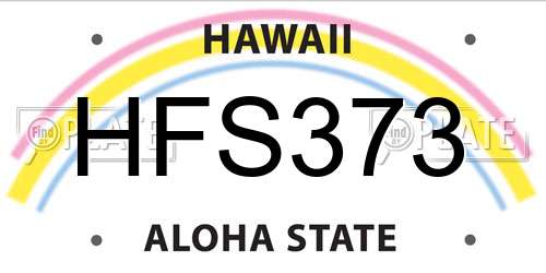 HFS373 Hawaii License Plate