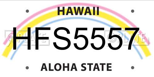 HFS5557 Hawaii License Plate