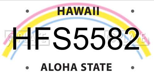 HFS5582 Hawaii License Plate