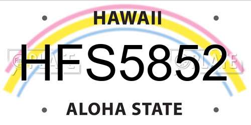 HFS5852 Hawaii License Plate