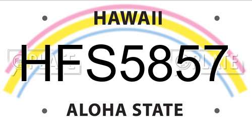 HFS5857 Hawaii License Plate