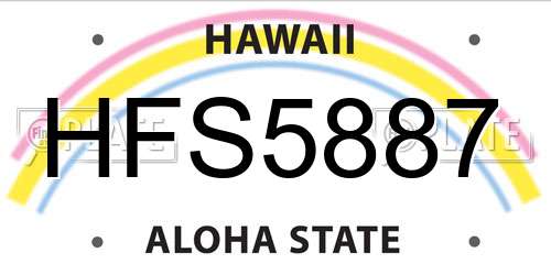 HFS5887 Hawaii License Plate