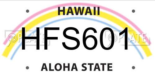 HFS601 Hawaii License Plate