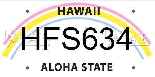 HFS634 Hawaii License Plate
