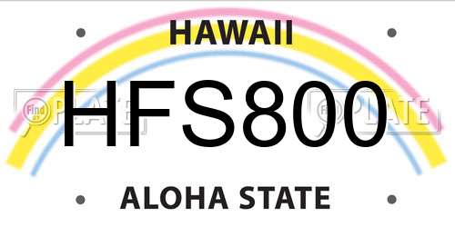 HFS800 Hawaii License Plate