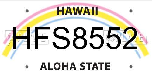 HFS8552 Hawaii License Plate