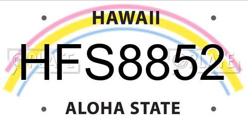 HFS8852 Hawaii License Plate