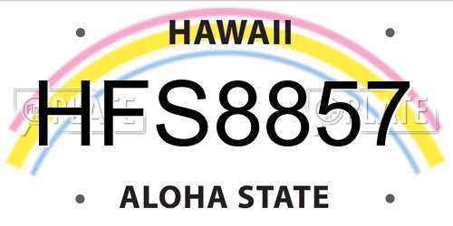 HFS8857 Hawaii License Plate