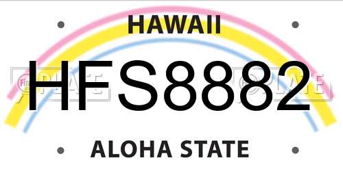 HFS8882 Hawaii License Plate