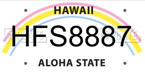 HFS8887 Hawaii License Plate