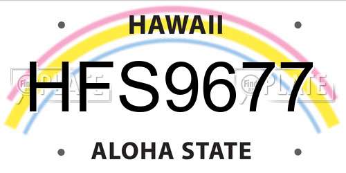 HFS9677 Hawaii License Plate