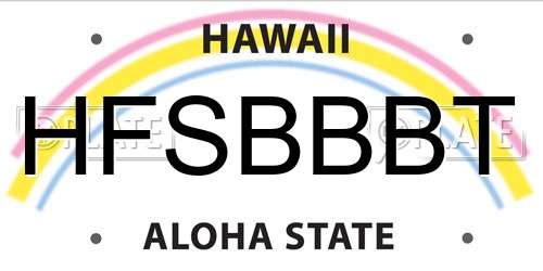 HFSBBBT Hawaii License Plate