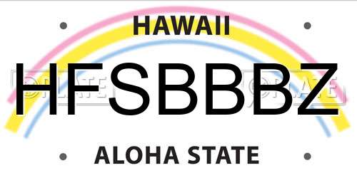 HFSBBBZ Hawaii License Plate