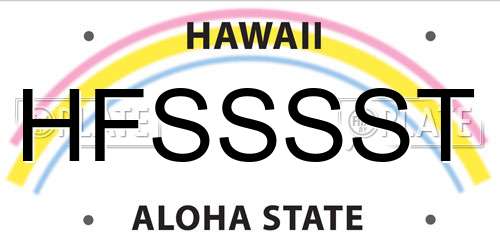 HFSSSST Hawaii License Plate