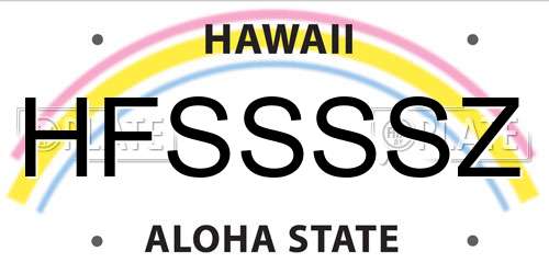 HFSSSSZ Hawaii License Plate