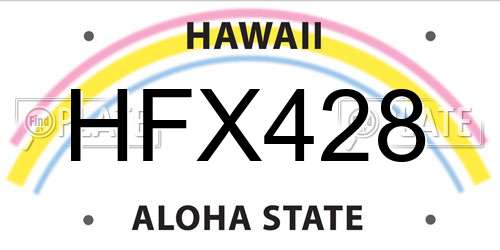 HFX428 Hawaii License Plate
