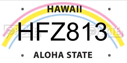 HFZ813 Hawaii License Plate
