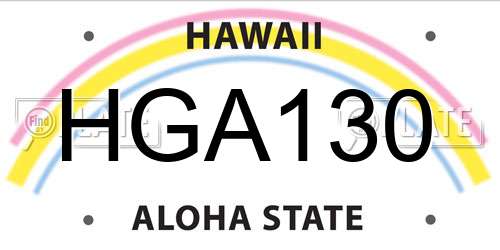 HGA130 Hawaii License Plate