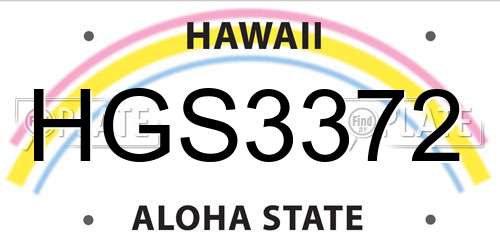 HGS3372 Hawaii License Plate