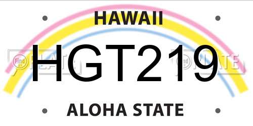 HGT219 Hawaii License Plate