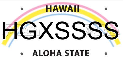 HGXSSSS Hawaii License Plate