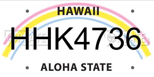 HHK4736 Hawaii License Plate