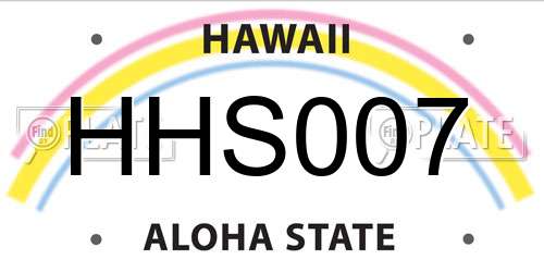 HHS007 Hawaii License Plate