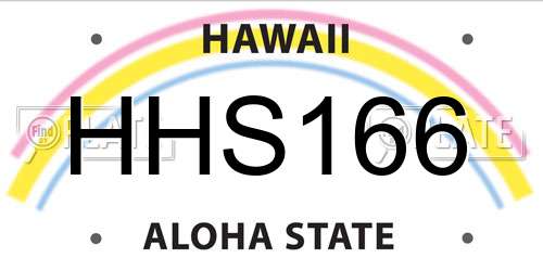 HHS166 Hawaii License Plate
