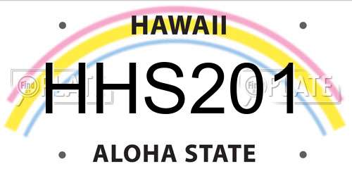 HHS201 Hawaii License Plate