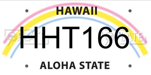 HHT166 Hawaii License Plate