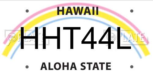 HHT44L Hawaii License Plate